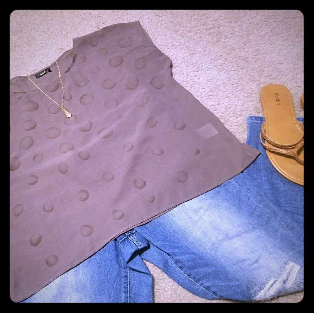 Sheer Cap Sleeve Blouse